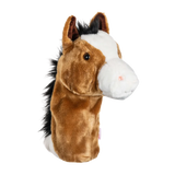 A horse-shaped golf club head cover.