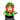 A Leprechaun-shaped golf club head cover sitting in a golf bag, with a club peeking out.