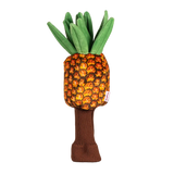 A pineapple-shaped golf club head cover.