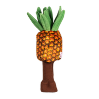 A pineapple-shaped golf club head cover.