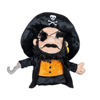 A pirate-shaped golf club head cover.