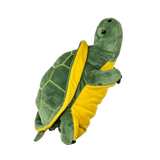 A turtle-shaped golf club head cover.