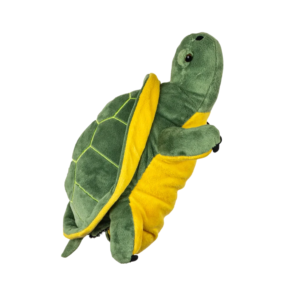 A turtle-shaped golf club head cover.