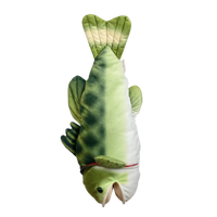 A golf club head cover shaped like a plush bass fish.