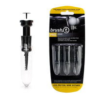 Package of three black Brusht golf tees on a white background