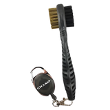 Champ Dual Brush showing bristles and attached retractable clip.