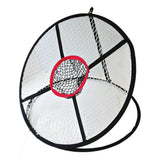 Practice chipping net with a smalelr center circle in red on a white background