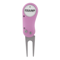Pink Flix Lite divot tool with ball marker.