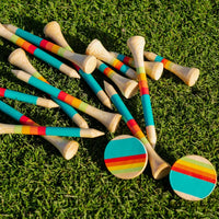 Honors Bamboo Combo Pack - 40 2 ¾" Tees, 10 1 ½" Tees, and 3 Ball Markers - Sunrise Gradient