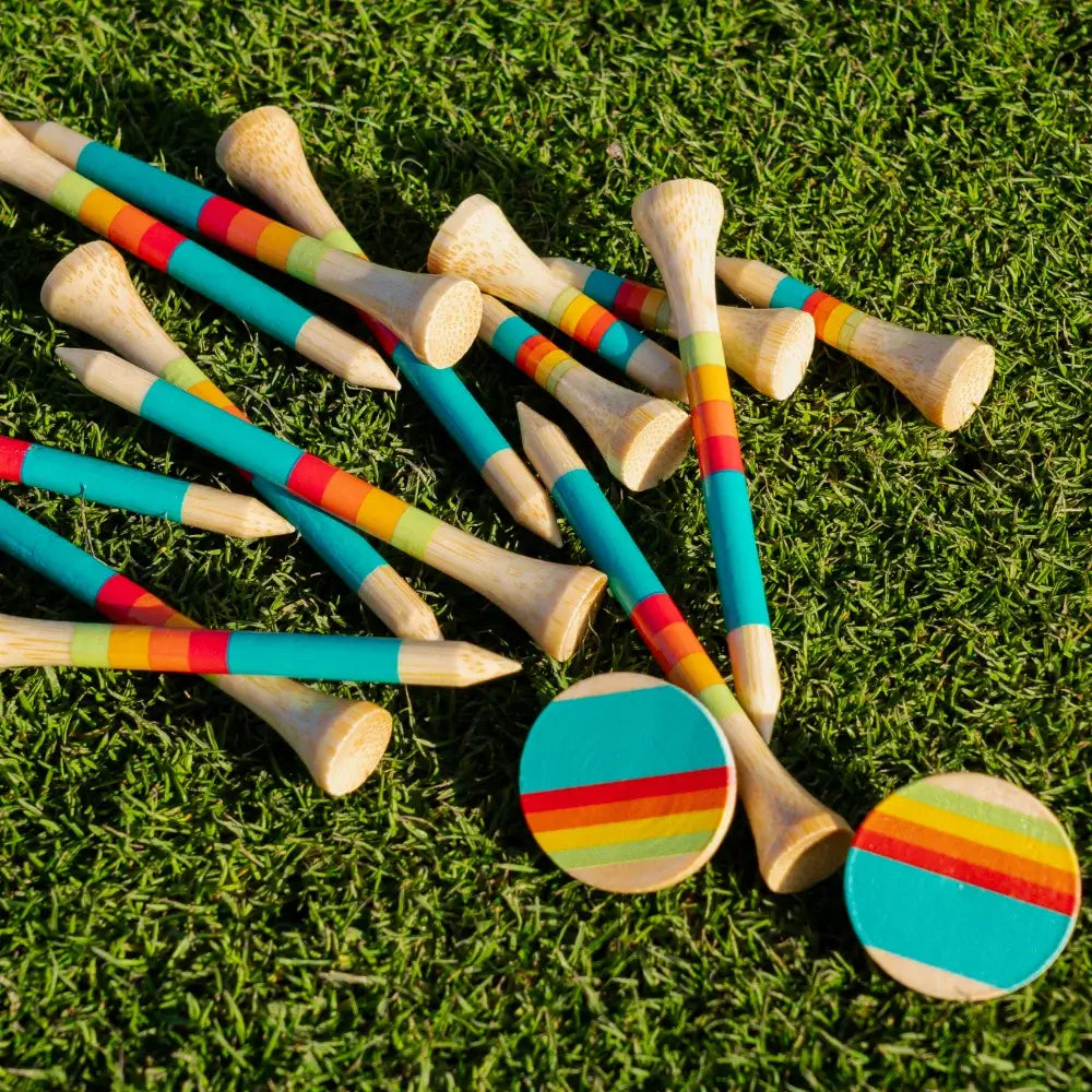 Honors Bamboo Combo Pack - 40 2 ¾" Tees, 10 1 ½" Tees, and 3 Ball Markers - Sunrise Gradient