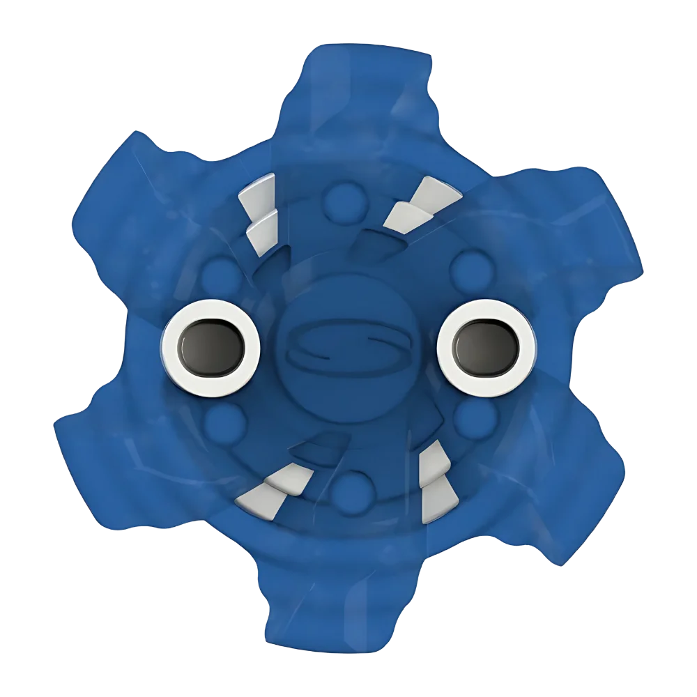 Front angle of blue Pivix Golf Spikes