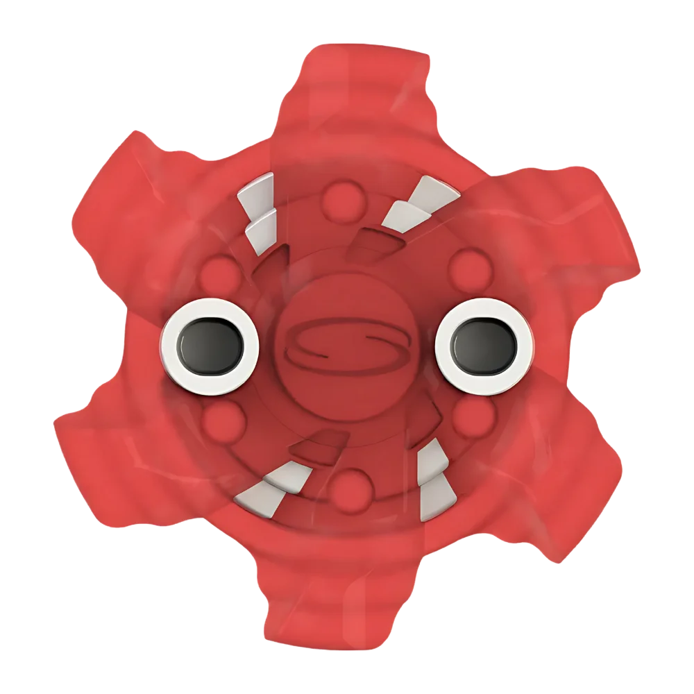 Front angle of red Pivix Golf Spikes