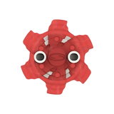 Front angle of red Pivix Golf Spikes