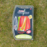 A package of pride sports plastic golf tees in various colors and a matte finish, designed for longer drives.