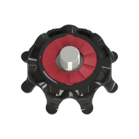 Back angle of black and red Pulsar Golf Spikes