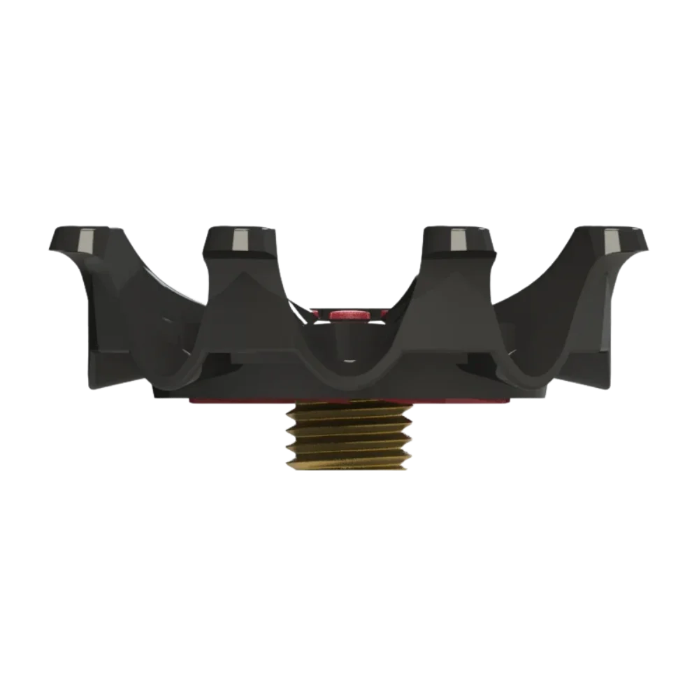 Side angle of black and red Pulsar Golf Spikes