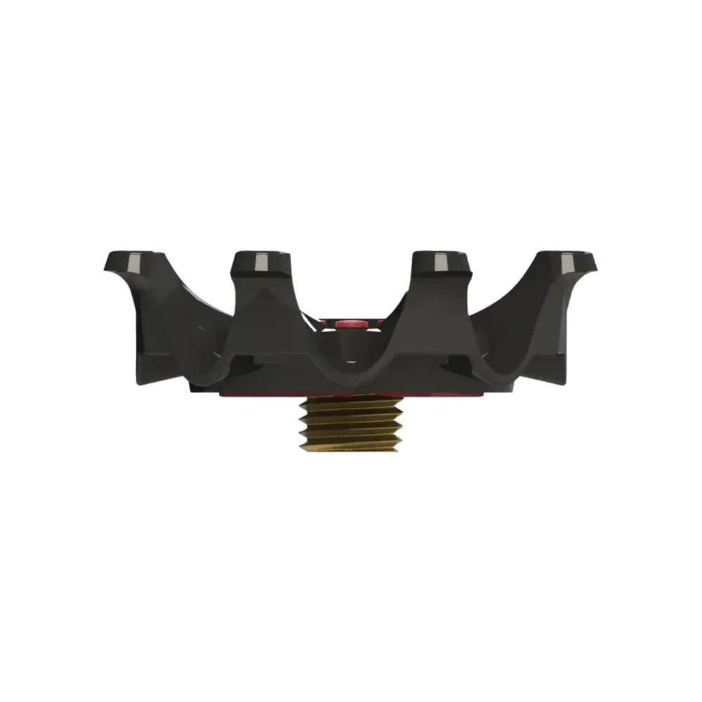 Side angle of black and red Pulsar Golf Spikes