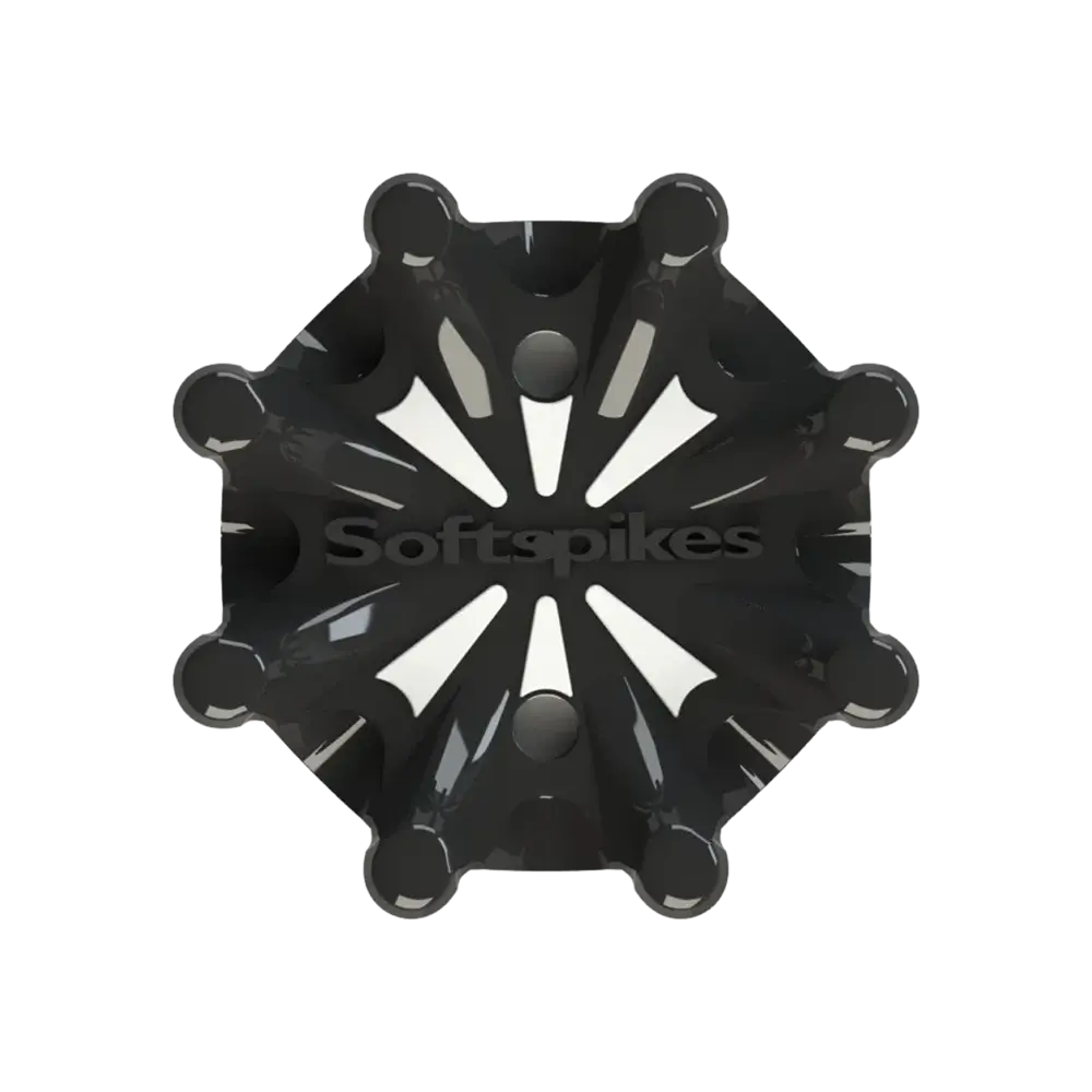 Front angle of black Pulsar Golf Spikes