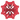 Bottom view of red Pulsar golf spike on a white background