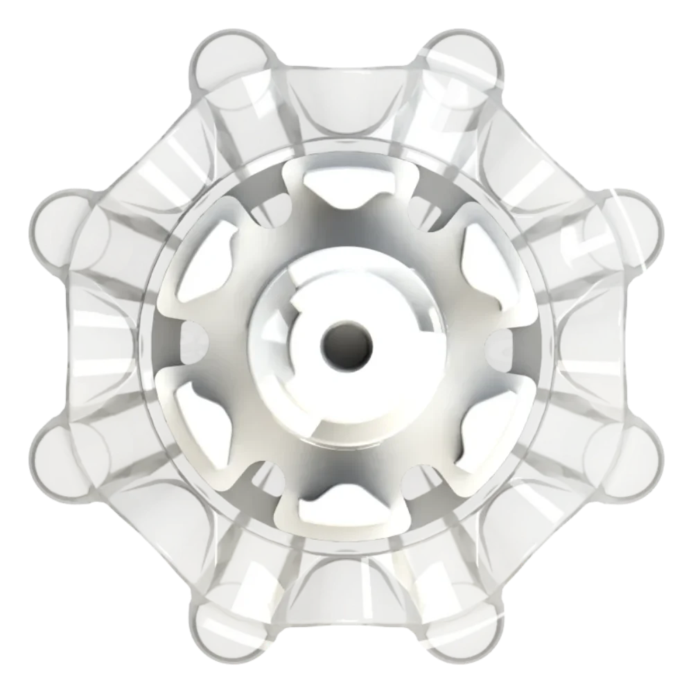 Back angle of white Pulsar Golf Spikes