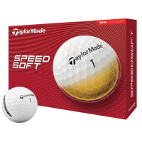 TaylorMade Speed Soft golf ball with packaging on a white background