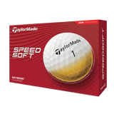 TaylorMade Speed Soft golf ball packaging on a white background
