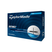 TaylorMade Distance+ golf ball packaging on a white background