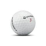 TaylorMade Tour Response golf ball front view with red number 3.