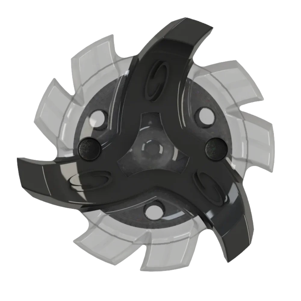 Front angle of black and gray Tour Flex Pro Golf Spikes