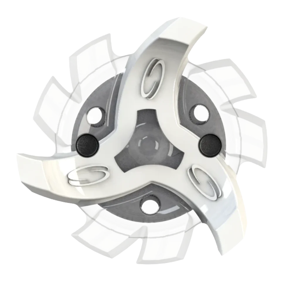 Front angle of white Tour Flex Pro Golf Spikes