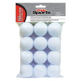 Pack of PrideSports practice golf balls with a clear plastic cover on a white background