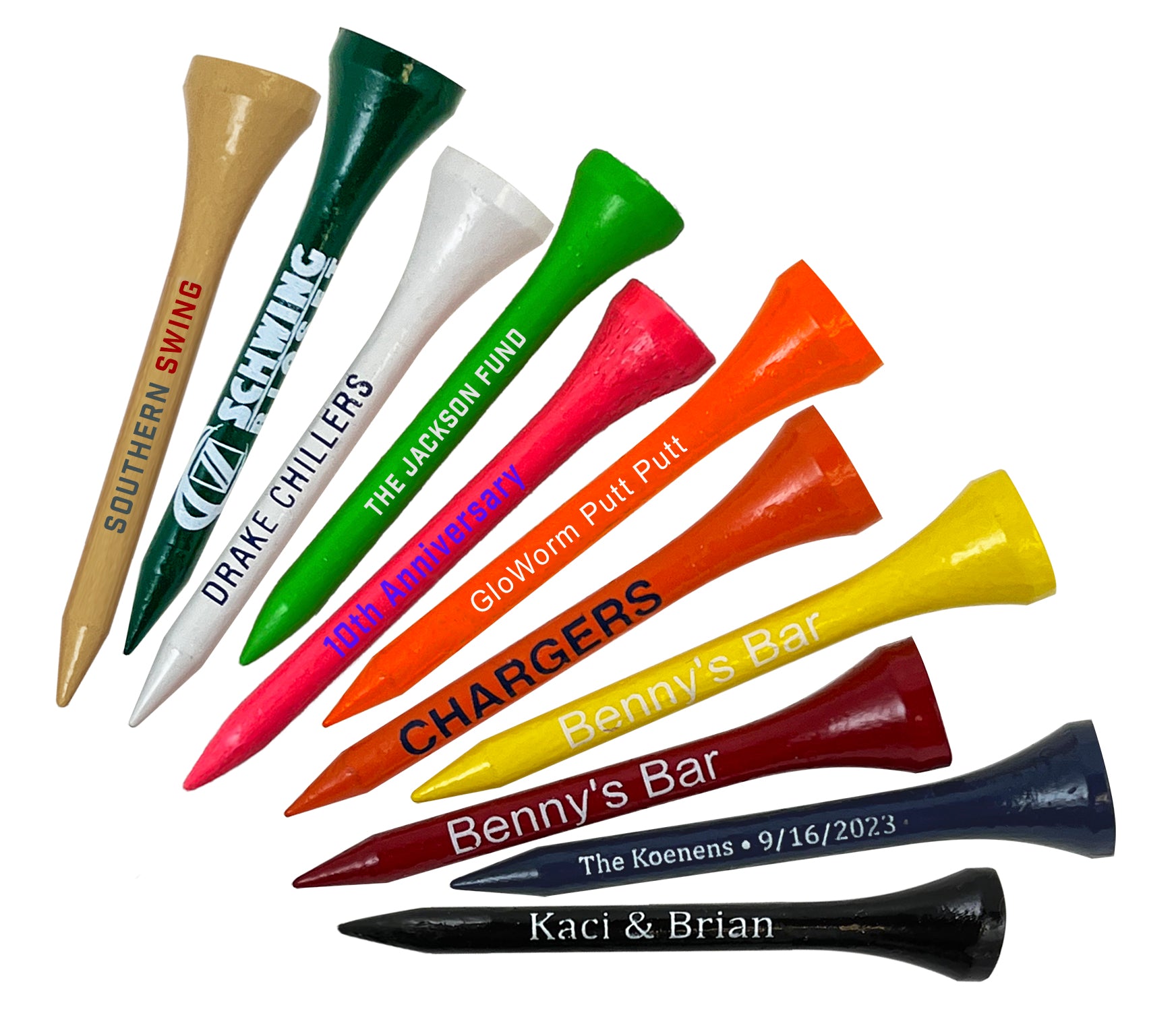 2 1/8" Personalized Wood Golf Tees