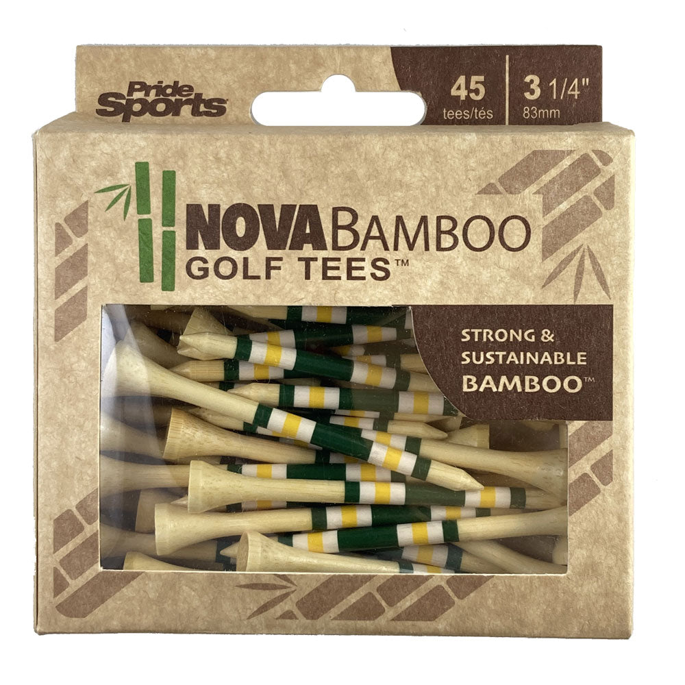 Nova Bamboo Golf Tees™ - White / Yellow / Green