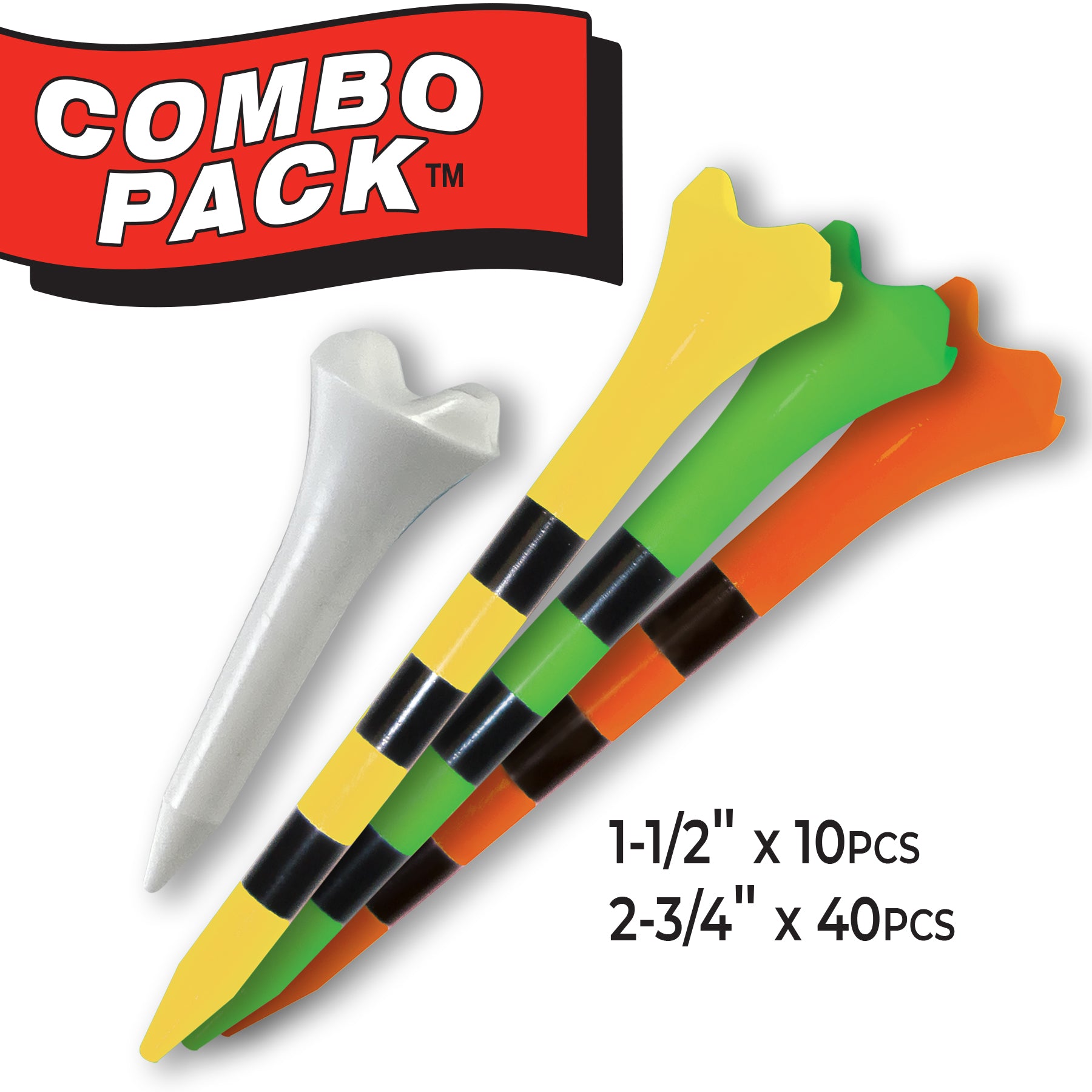 Pride Golf Tee® Pride Performance™ Combo Packs- 2 3/4" & 1 1/2" Tees!