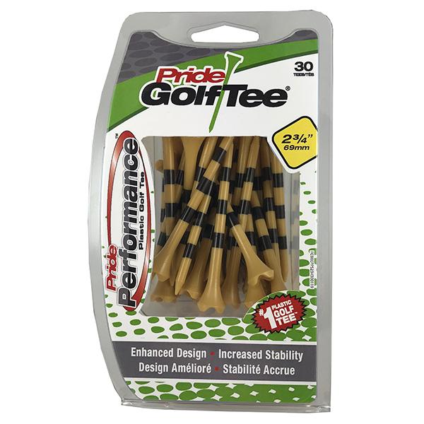 Striped Pride Performance® Plastic Tees - 2 3/4" Natural