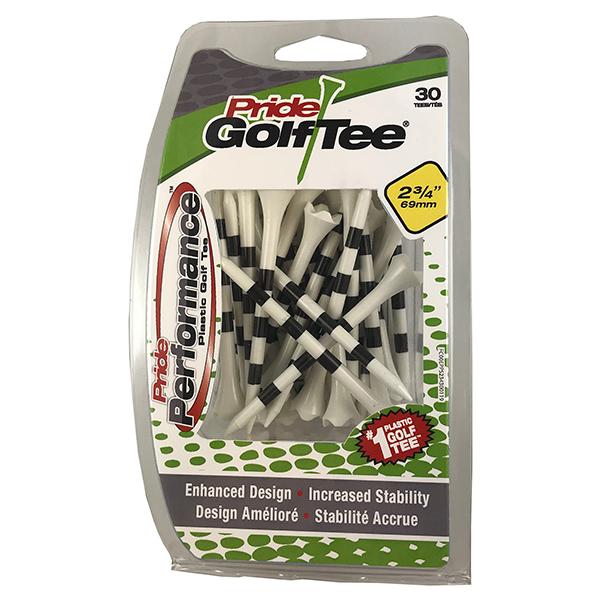 Striped Pride Performance® Plastic Tees - 2 3/4" White