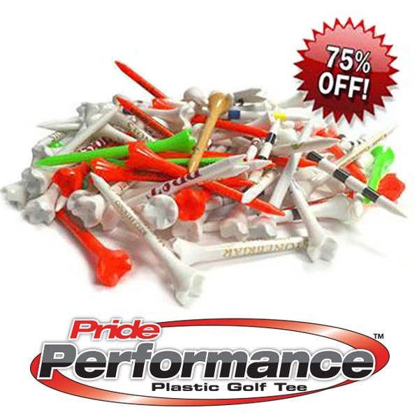 Pride Performance® Plastic Tees - Misprints/Overruns (Packs of 250 Tees)