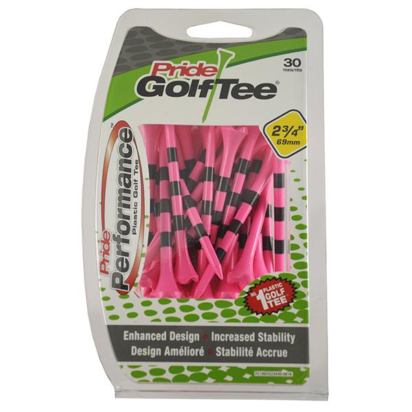 Striped Pride Performance® Plastic Tees - 2 3/4" Citrus Pink