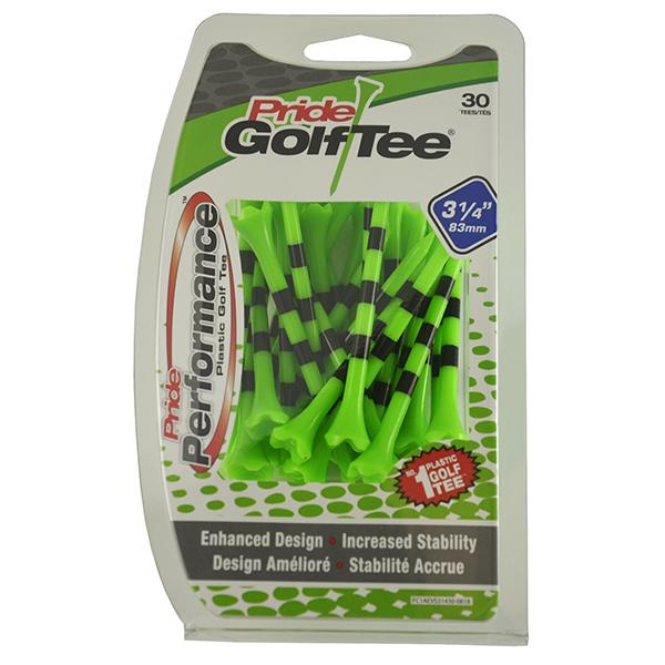 Striped Pride Performance™ Plastic Tees - 3 1/4" Citrus Green